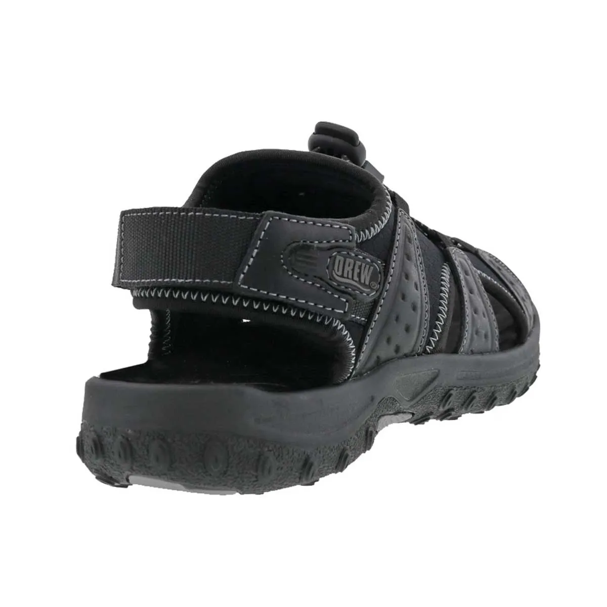 Drew Men's Waves Sandals Black Leather Combo