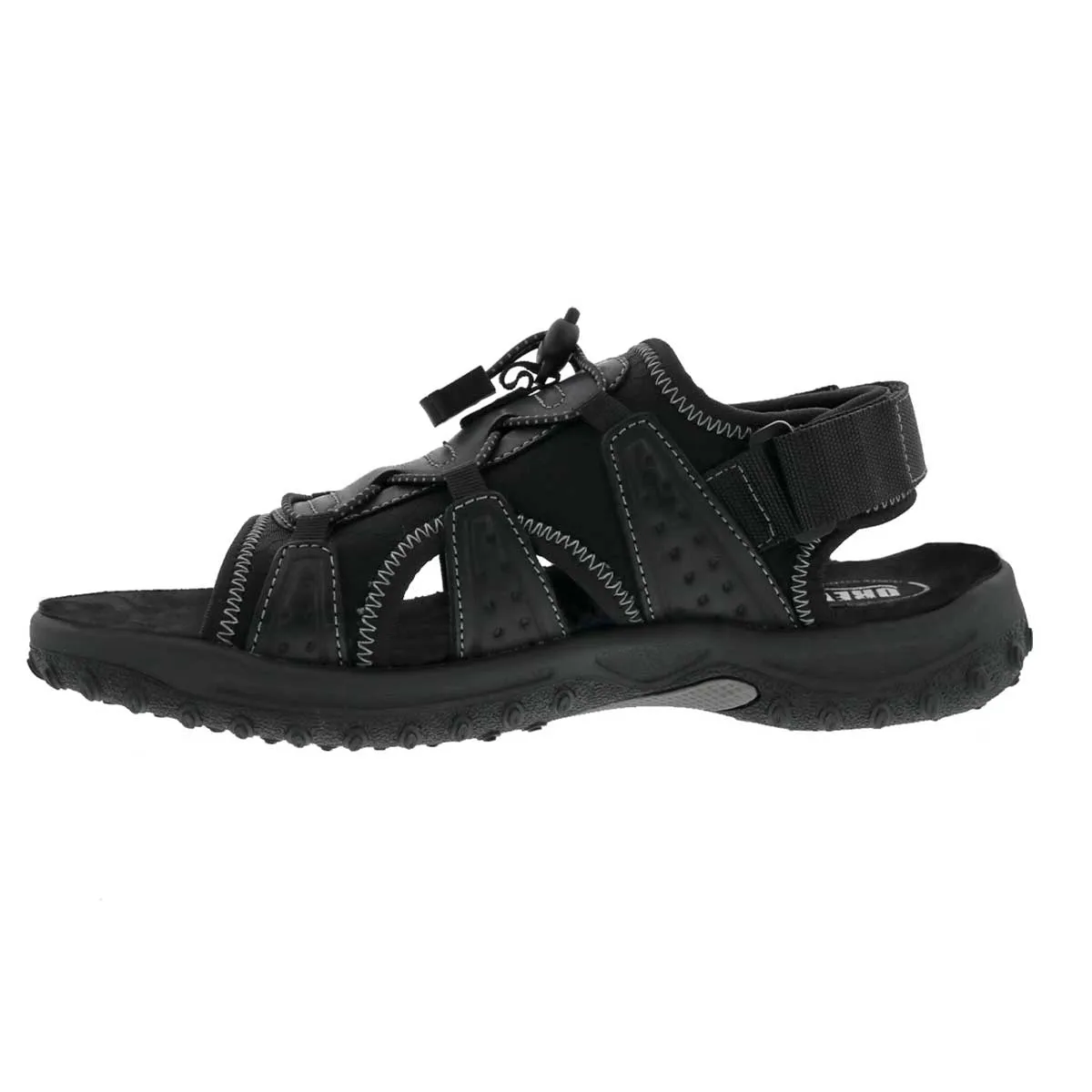 Drew Men's Waves Sandals Black Leather Combo