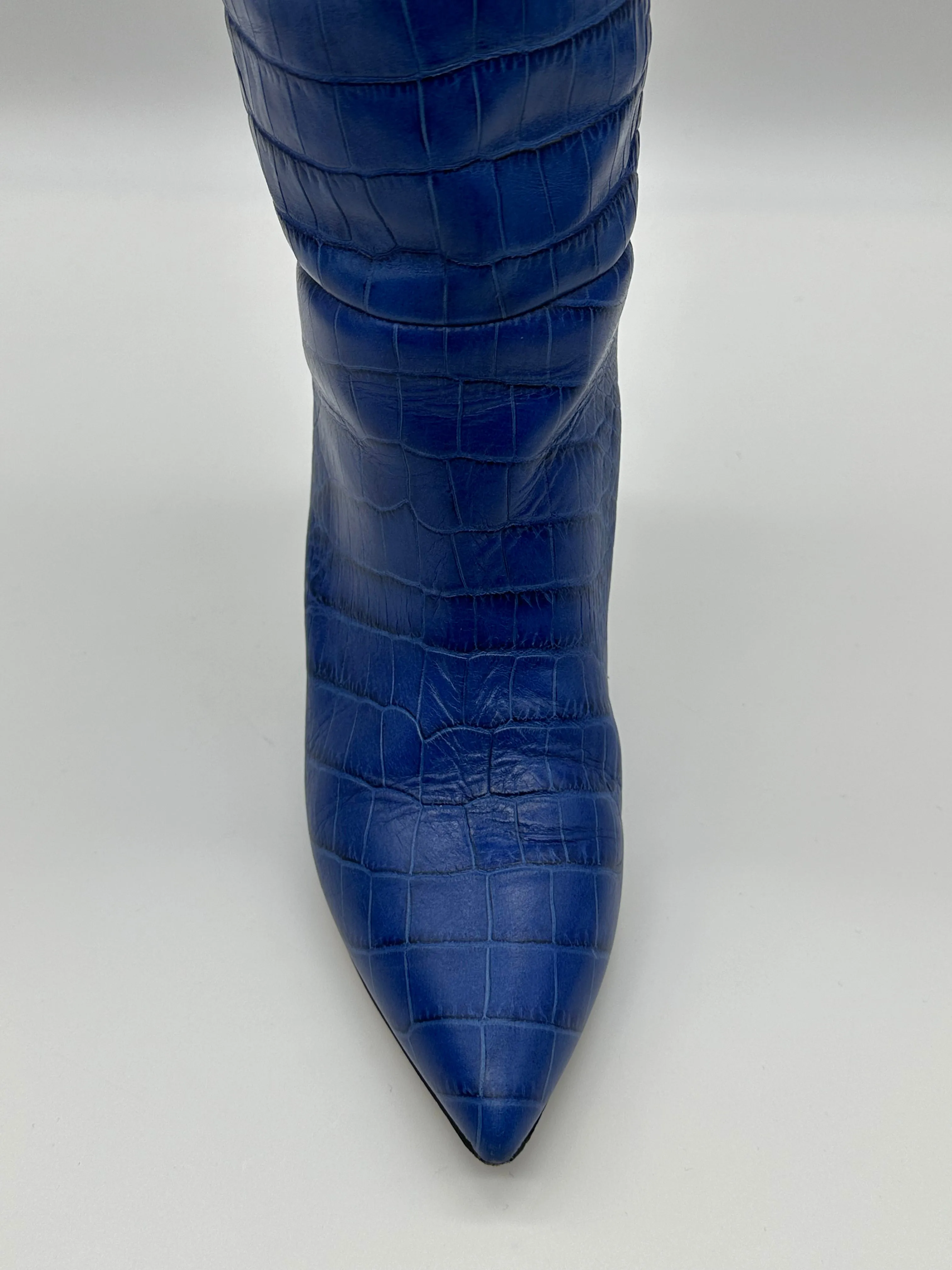 Embossed Croco Stiletto Boots