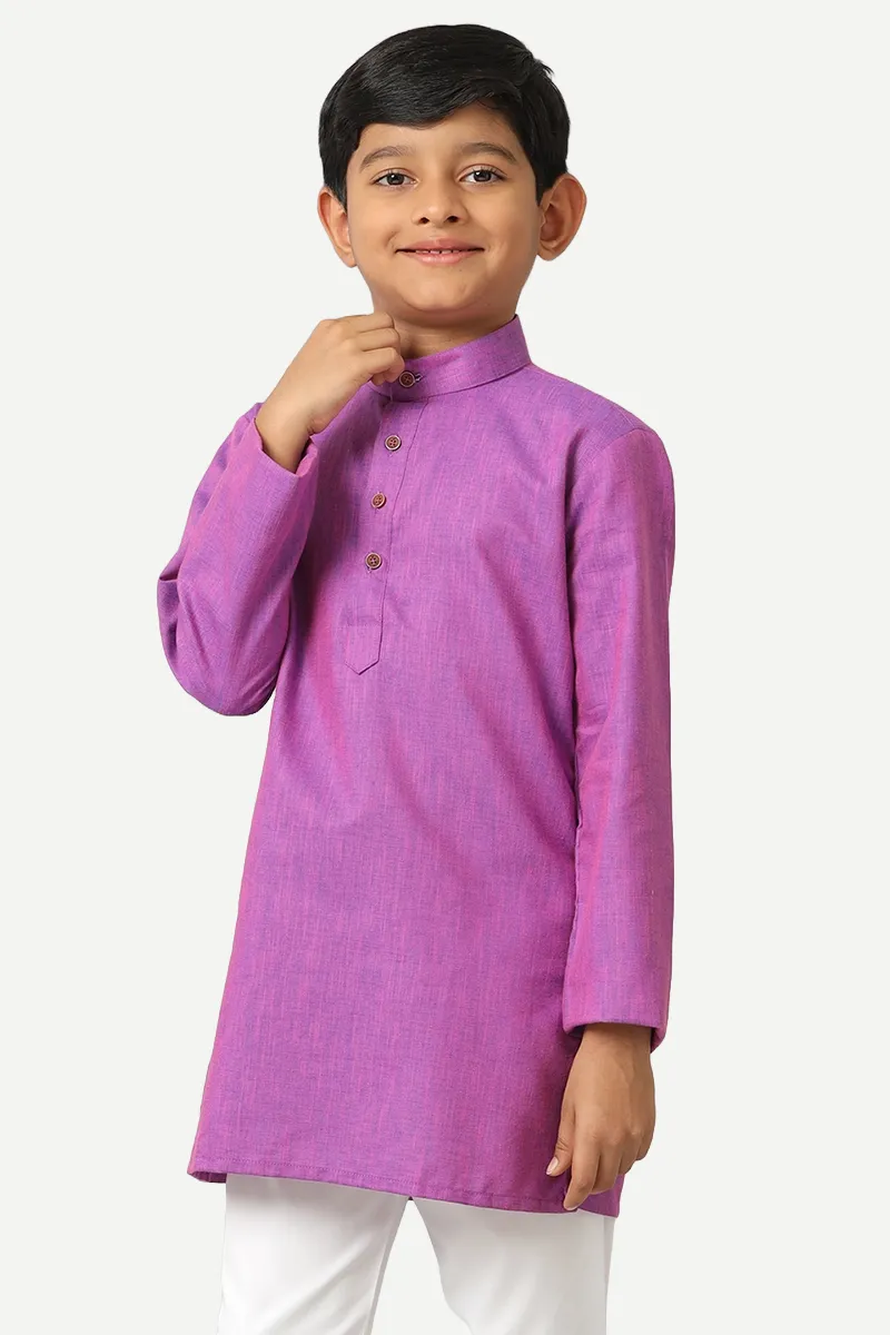 Exotic - Dark Lavender Kurta For Kids | Uathayam