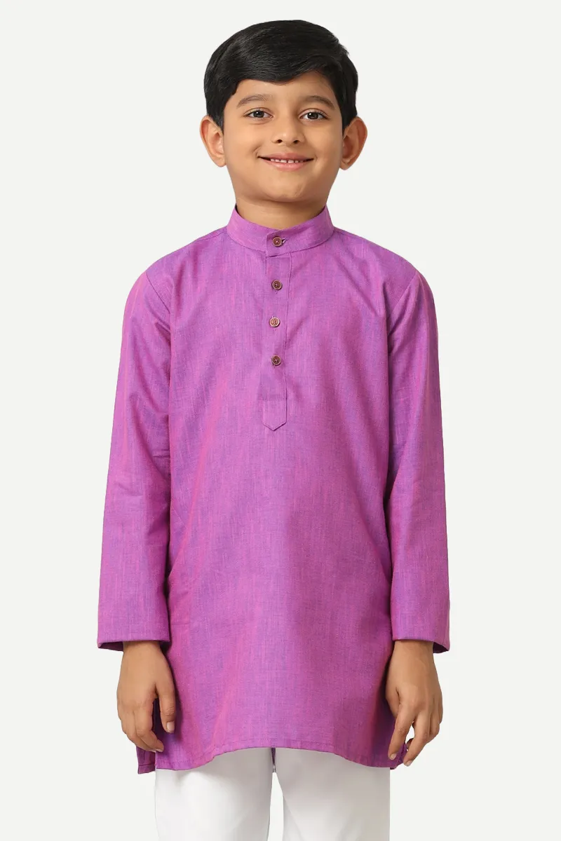 Exotic - Dark Lavender Kurta For Kids | Uathayam