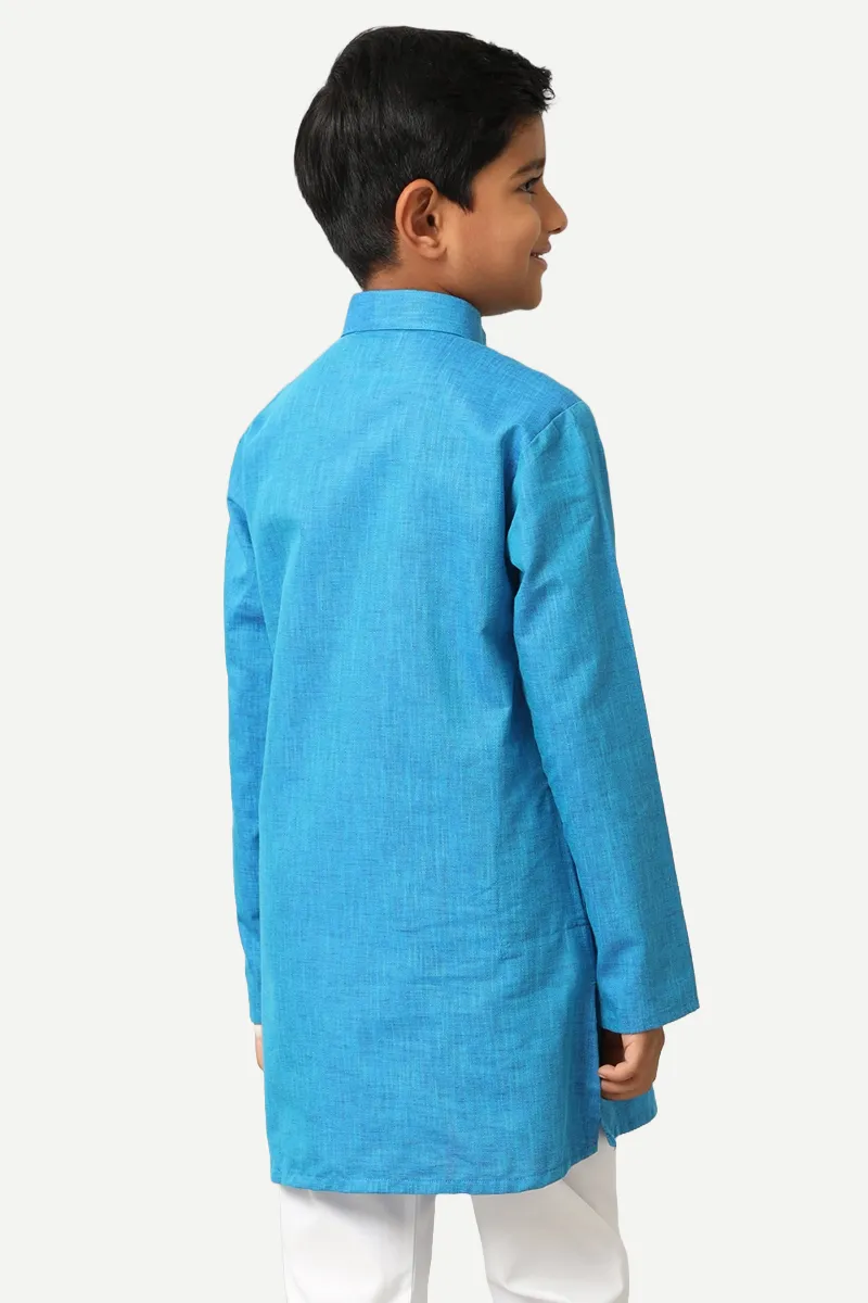 Exotic - Sea Blue Kurta For Kids | Uathayam