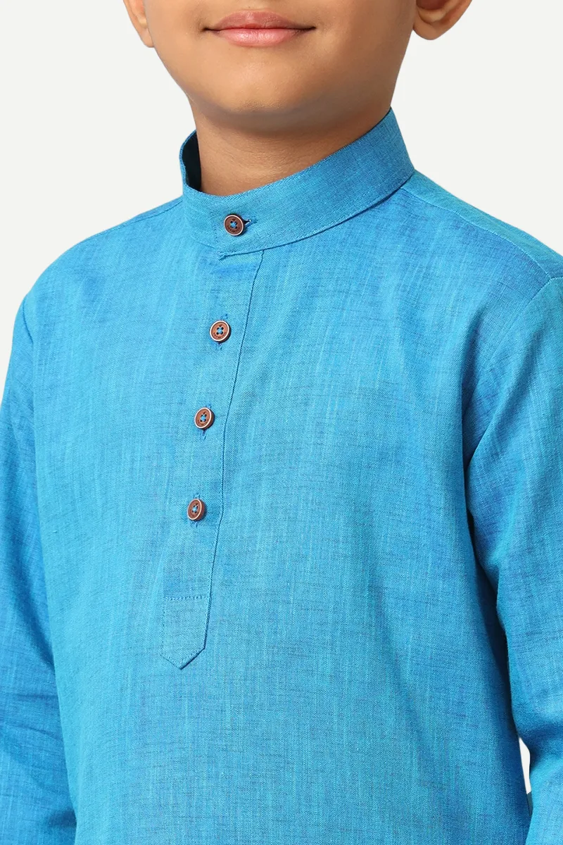 Exotic - Sea Blue Kurta For Kids | Uathayam