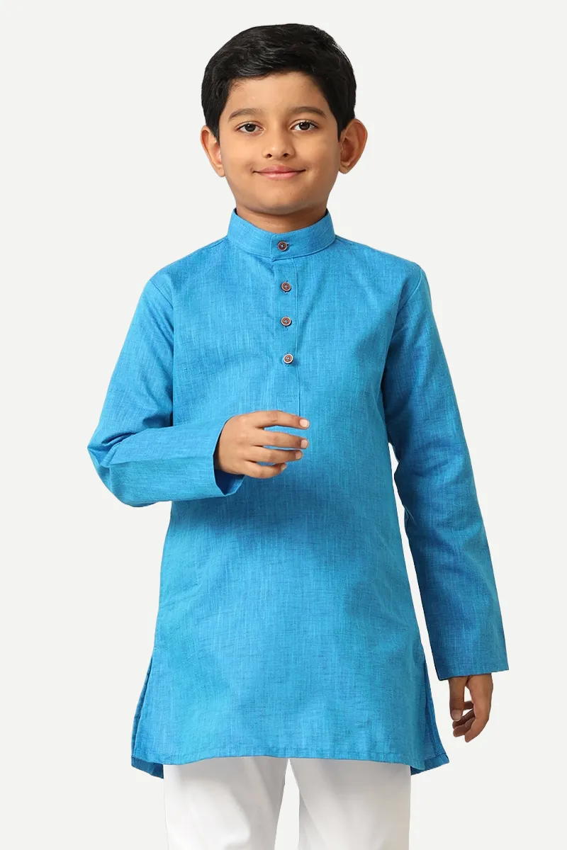 Exotic - Sea Blue Kurta For Kids | Uathayam