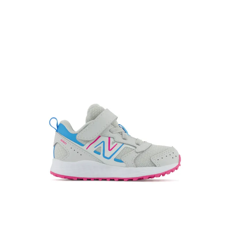 Fresh Foam 650 Bungee Lace with Top Strap - Summer Fog with Hi-Pink and Vibrant Sky - Kids