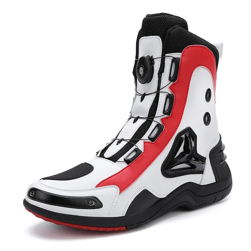 High Top Motorcycle Racing Boots Professional Leather Motocross Riding Bike Shoes | 888