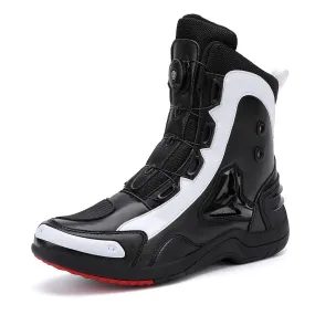 High Top Motorcycle Racing Boots Professional Leather Motocross Riding Bike Shoes | 888