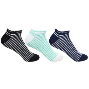 Hush Puppies Women's Stripe Low Ankle Socks - Pack of 3