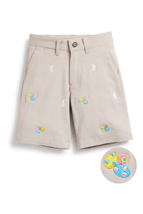 Jetties Short Stretch Twill Stone with Easter Eggs & Bunny