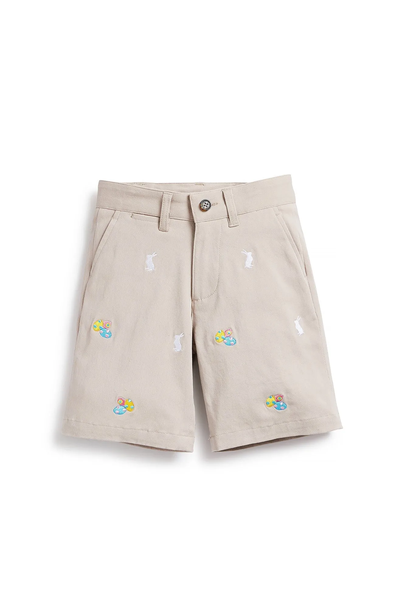 Jetties Short Stretch Twill Stone with Easter Eggs & Bunny