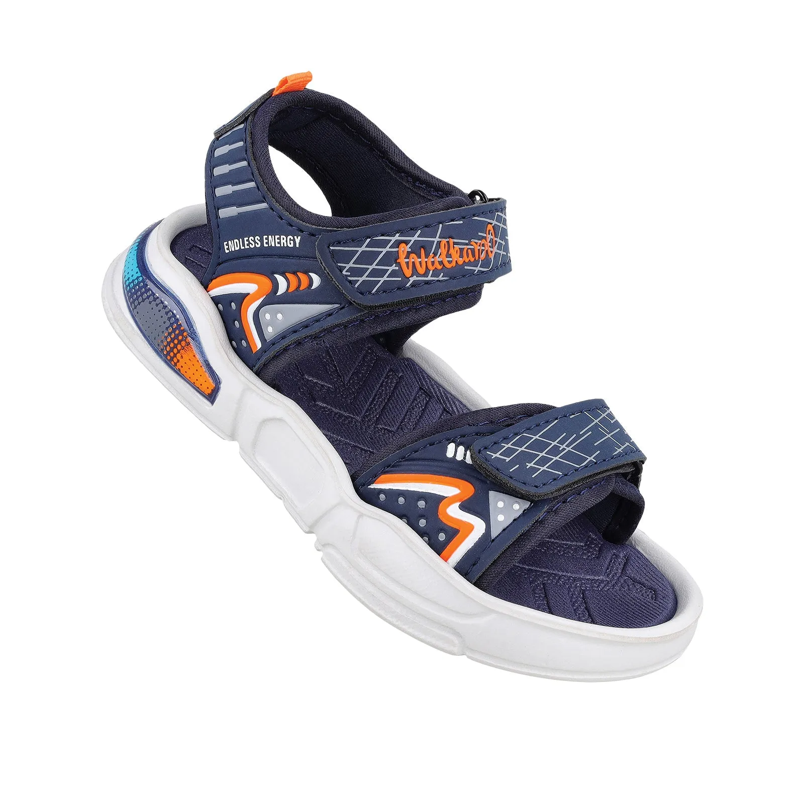 Navy Blue Kids Sports Sandal - WK476, Adjustable & Durable