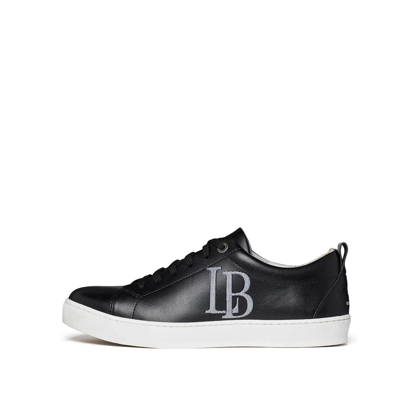 LB Black Apple Leather Sneakers for Women