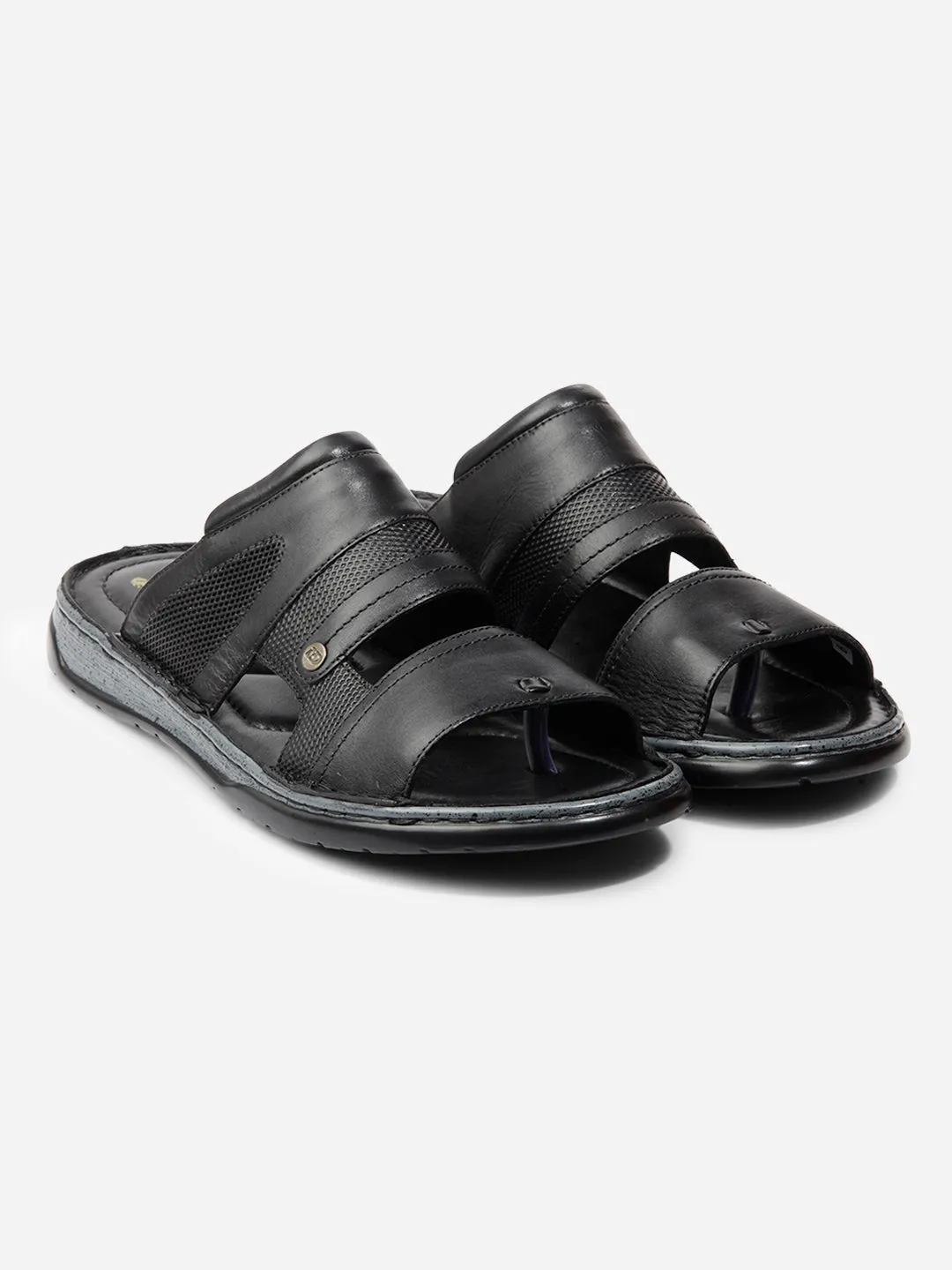 Men Black Sandal / Slipper (ID4216)