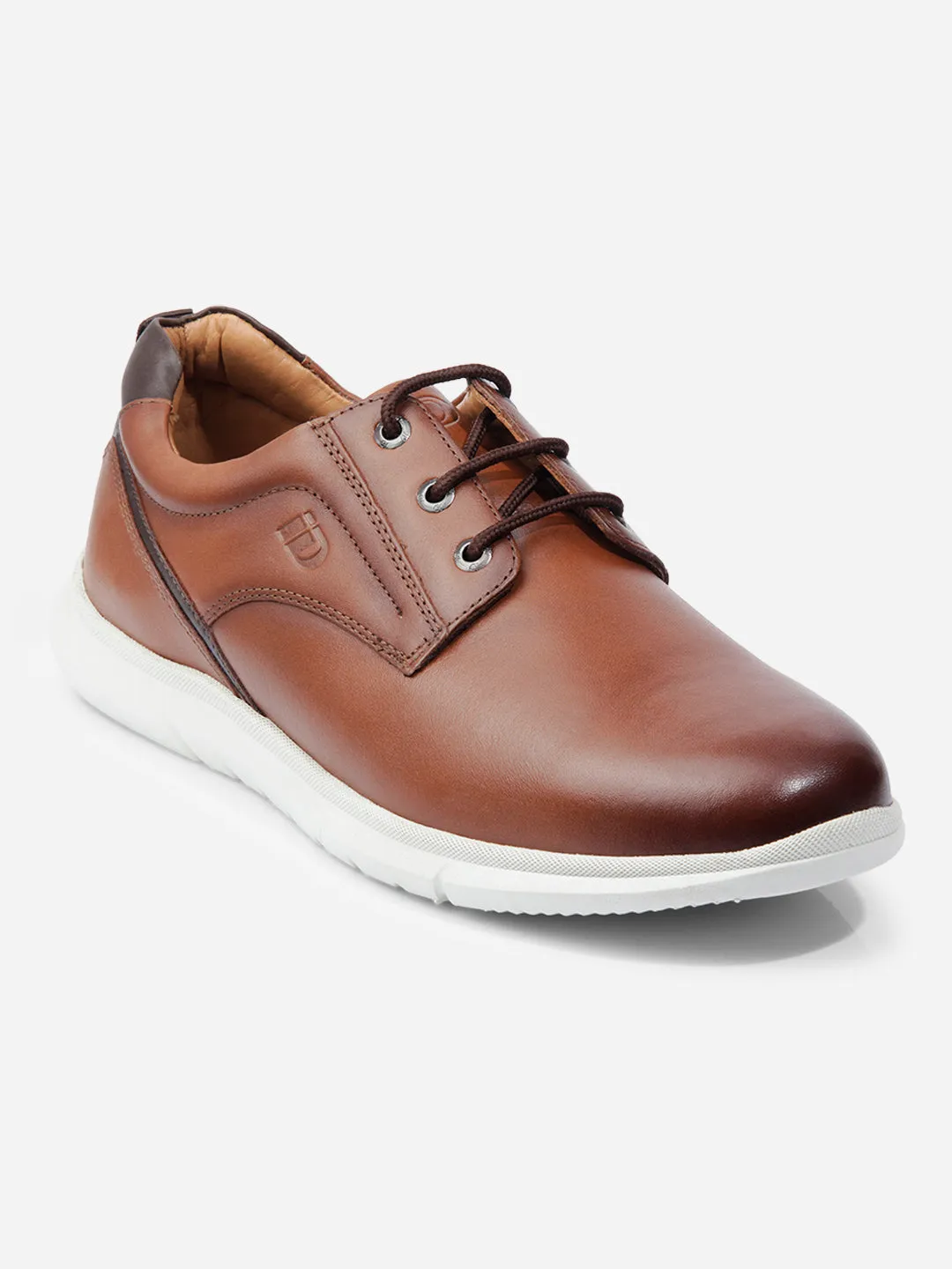 Men Tan Leather Sneaker (ID3087)