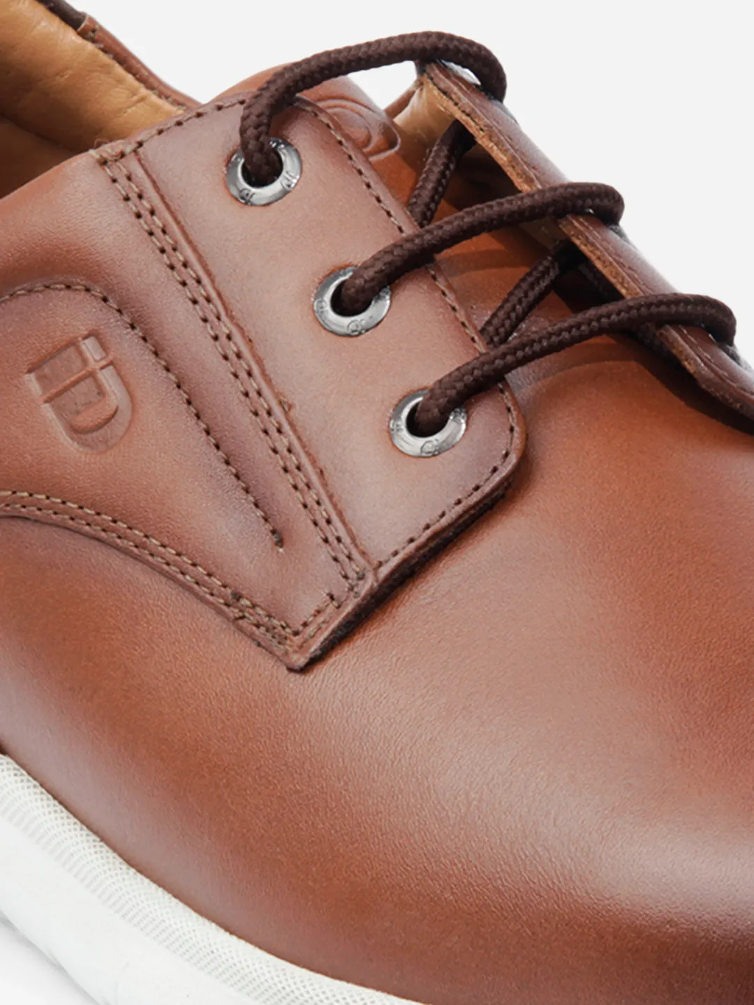 Men Tan Leather Sneaker (ID3087)