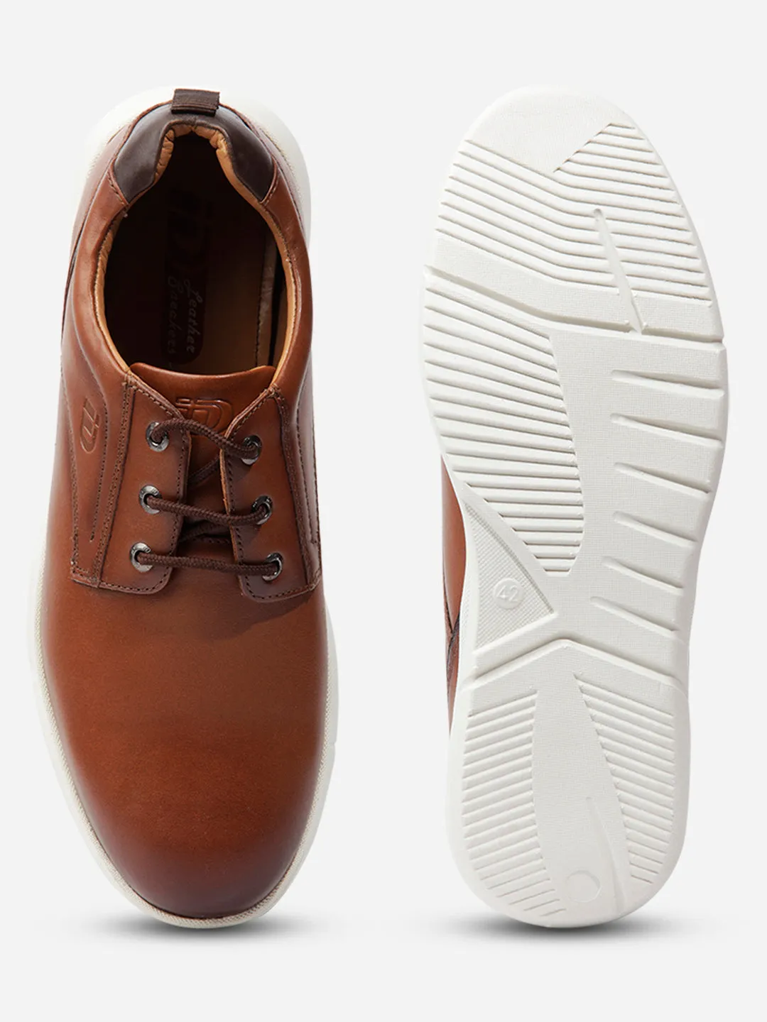 Men Tan Leather Sneaker (ID3087)