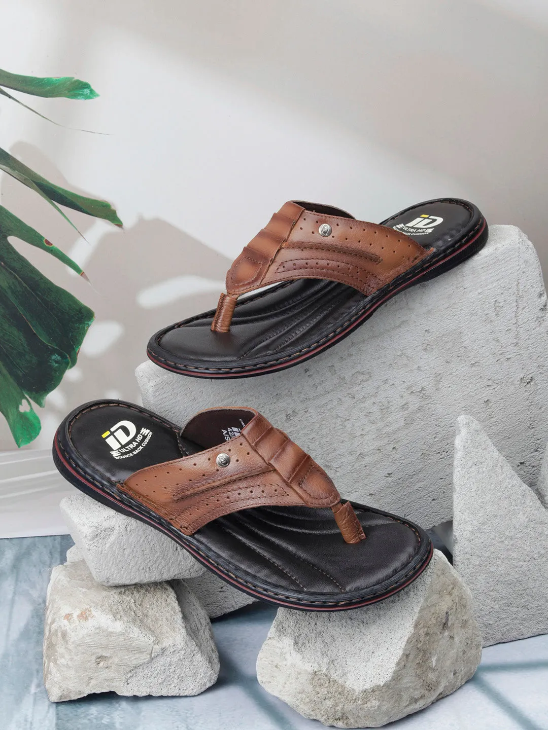 Men Tan Sandal / Slipper (ID4229)