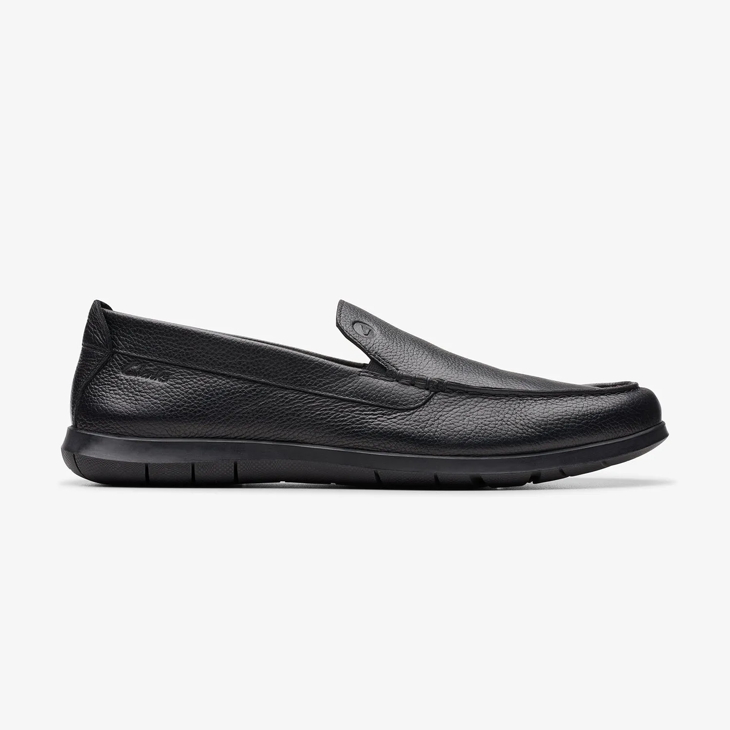 Mens Flexway Black Leather Step Shoes