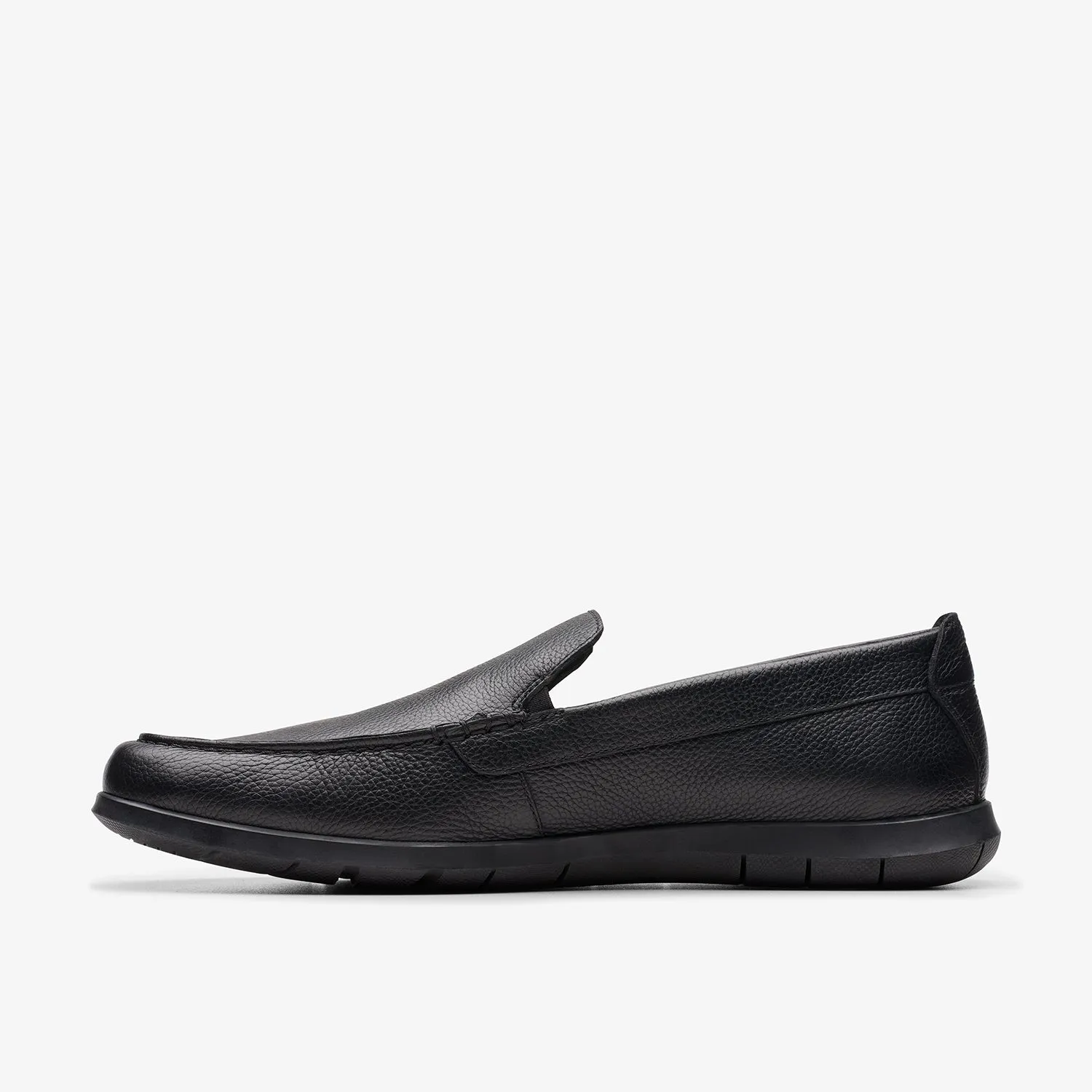 Mens Flexway Black Leather Step Shoes