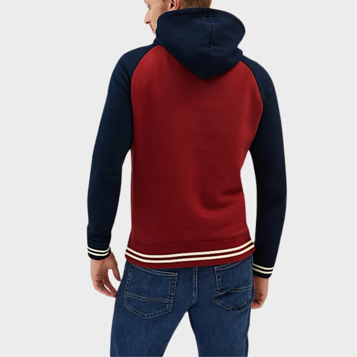 Men`s Pure Cotton Colour Block Hoodie