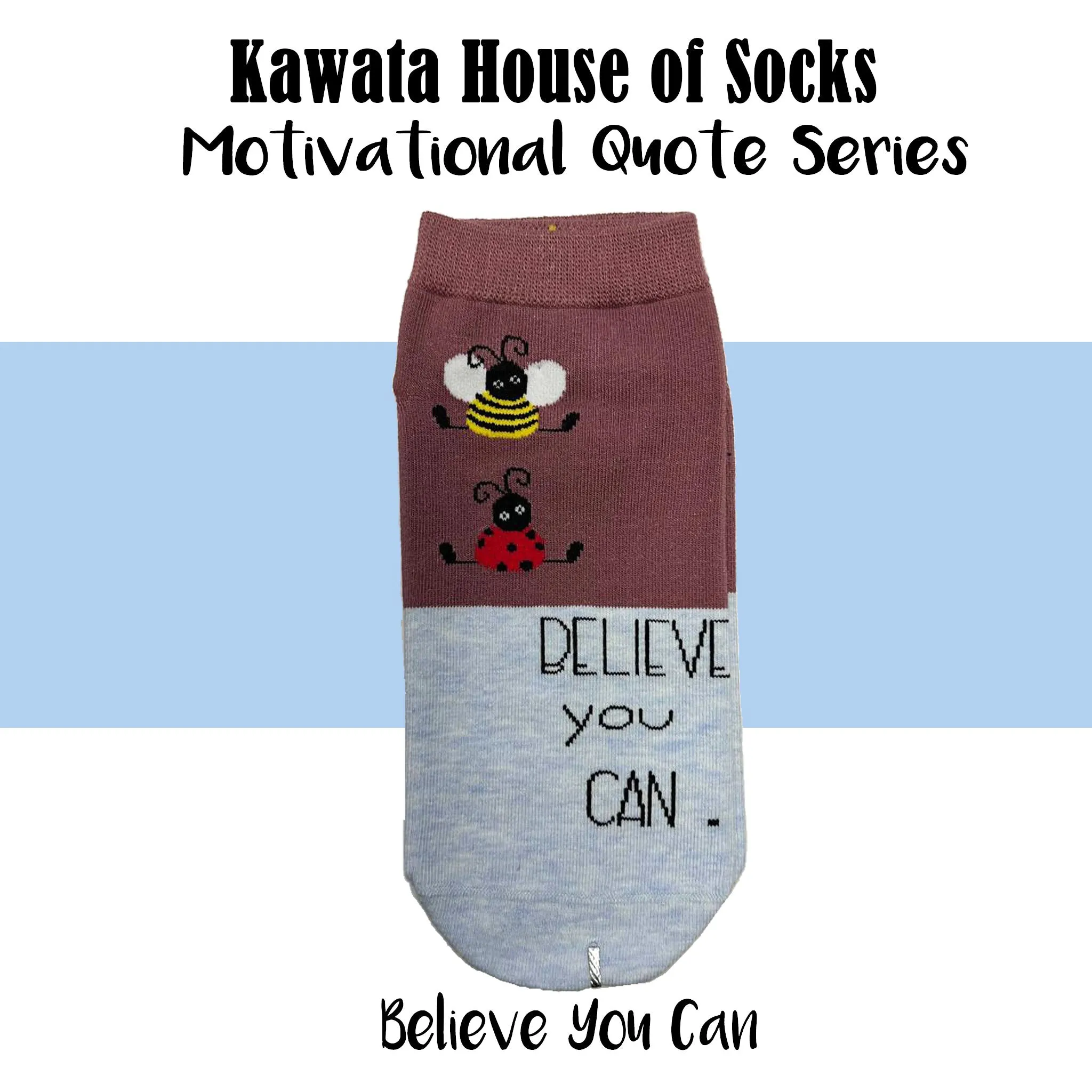 Motivational Quote Series " Believe You Can " Casual Ankle Socks