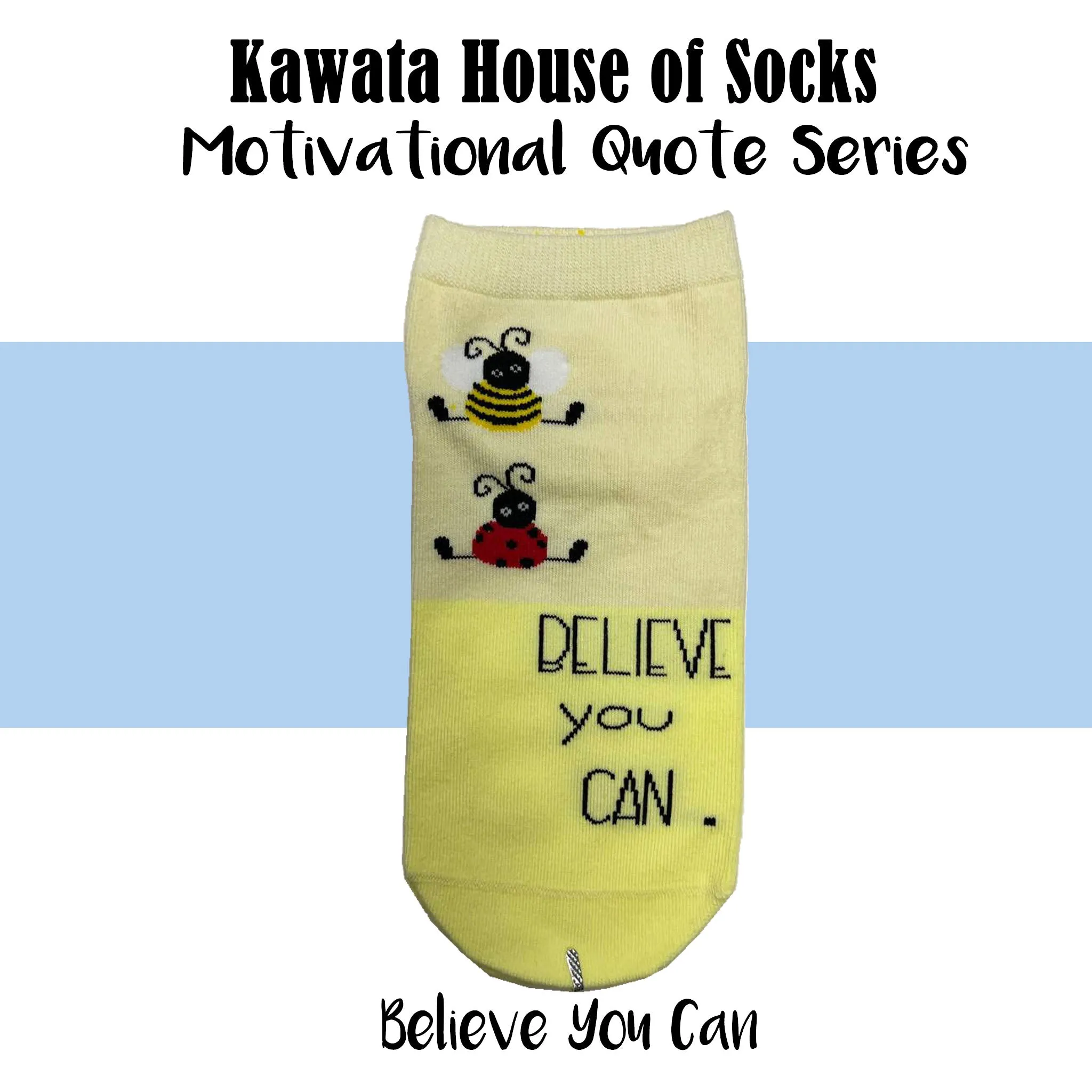 Motivational Quote Series " Believe You Can " Casual Ankle Socks