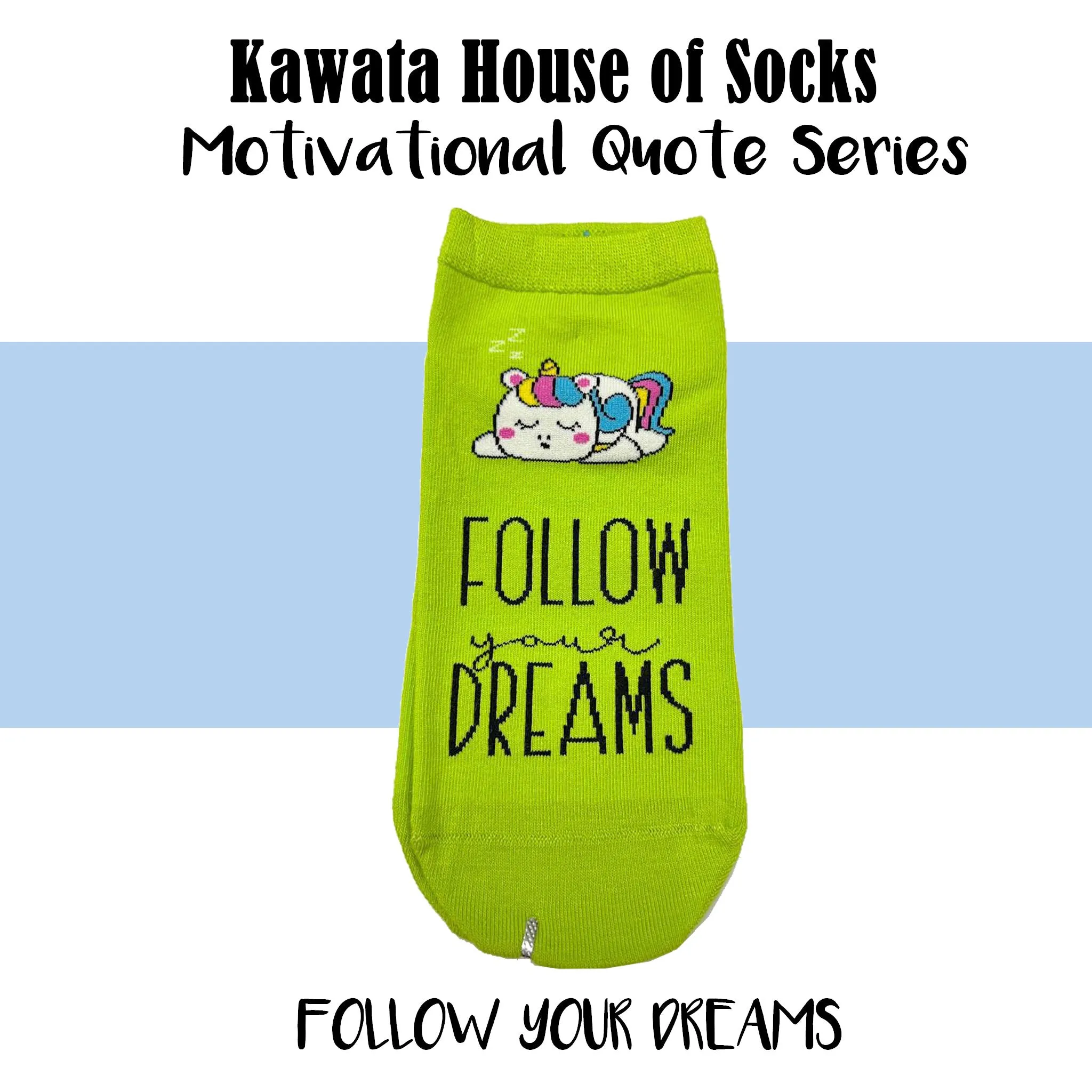 Motivational Quote Series " Follow Your Dreams " Casual Ankle Socks