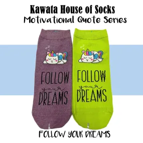 Motivational Quote Series " Follow Your Dreams " Casual Ankle Socks