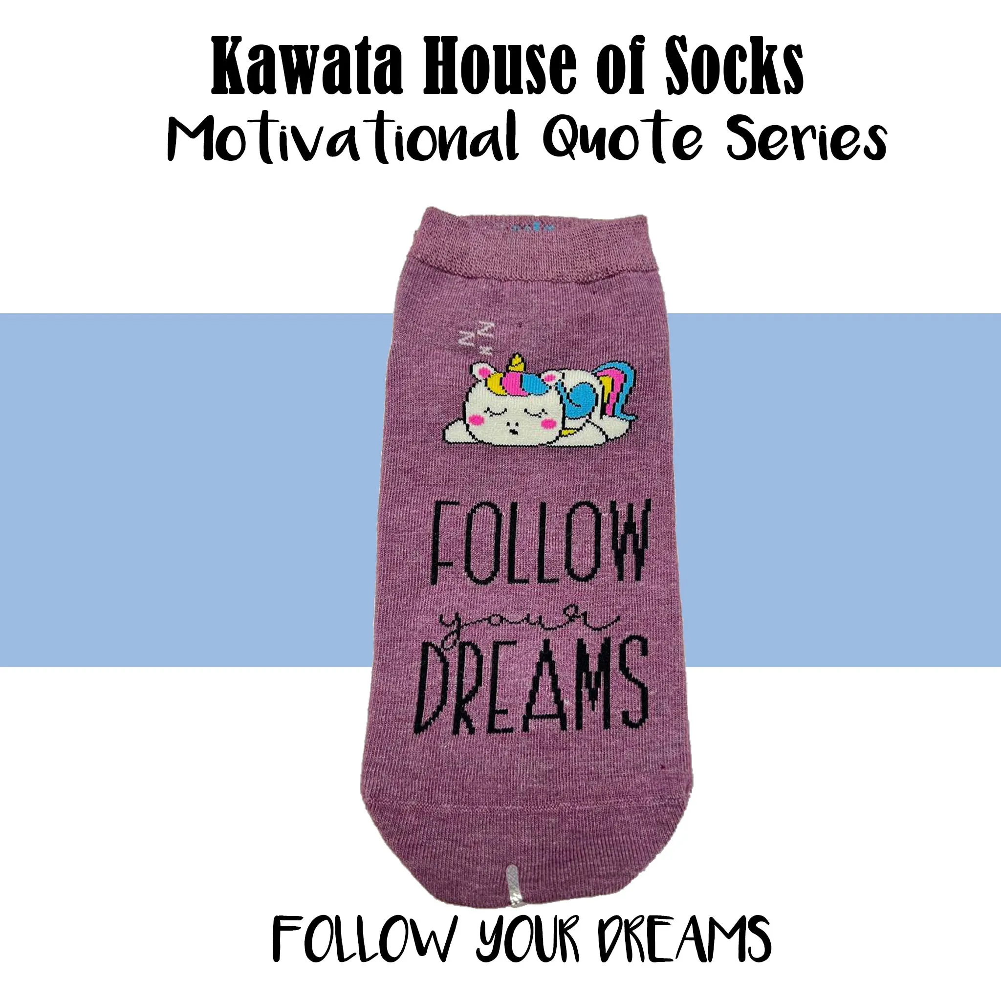 Motivational Quote Series " Follow Your Dreams " Casual Ankle Socks