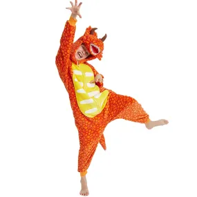 Orange Triceratops Dinosaur Kids Onesie