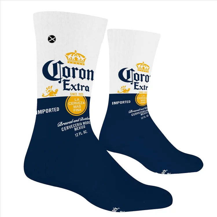 "Corona Label" Combed Cotton Crew Socks by ODD Sox