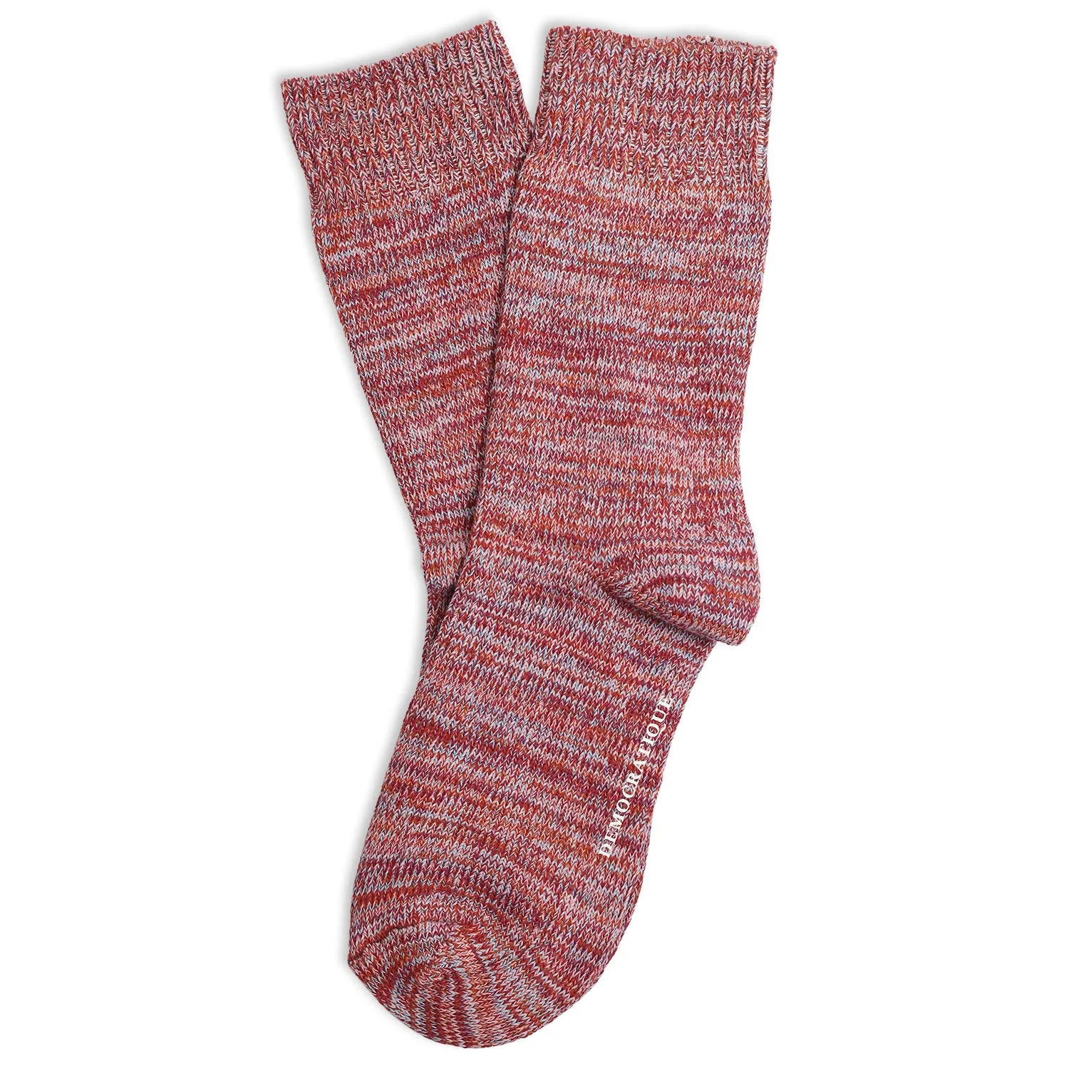 Relax Chunky Flat Knit Supermelange Socks Red Wine / Pale Skin / Burnt Rust / Palm Springs Blue