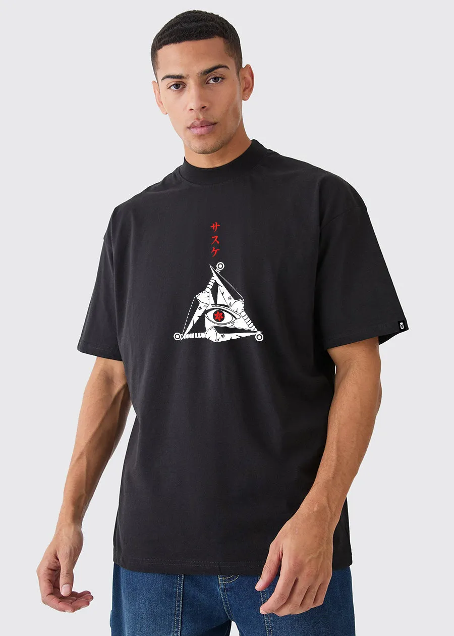 Sharingan Kakashi Men Oversized Printed T-Shirt