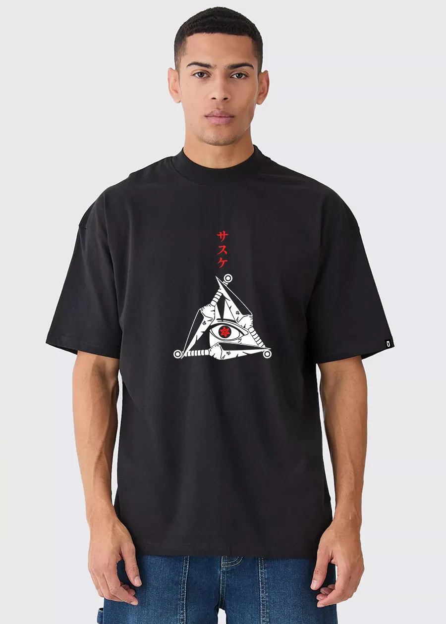 Sharingan Kakashi Men Oversized Printed T-Shirt