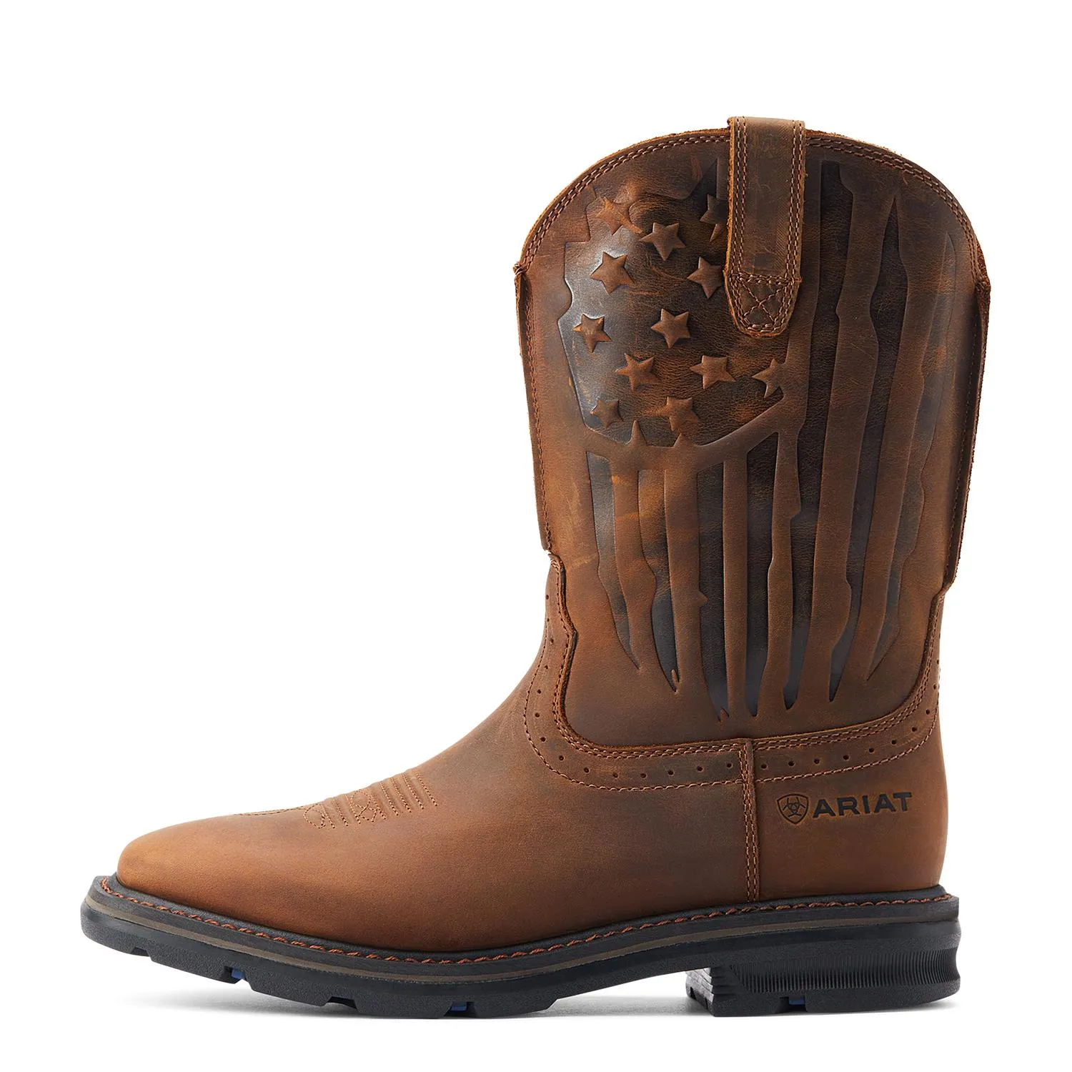 Sierra Shock Shield Patriot Soft-Toe Boot Distressed Brown