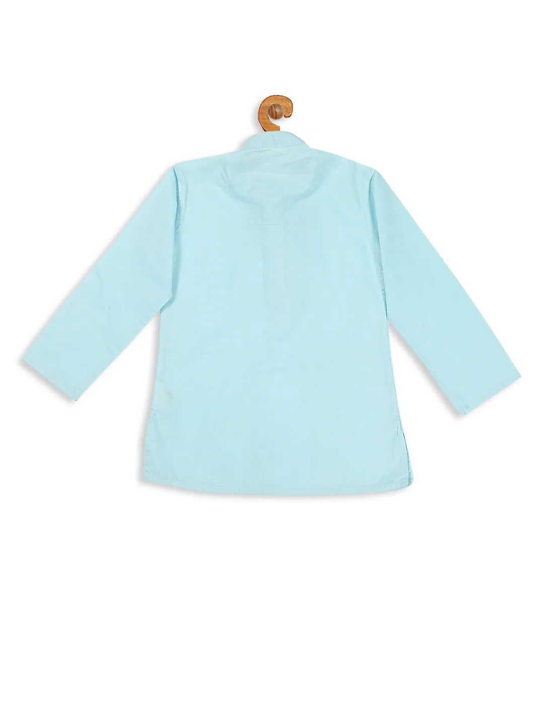 VASTRAMAY Boy's Aqua Blue Kurta