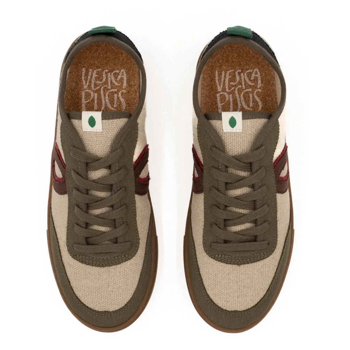 Vegan sneaker linen natural-kaki BRI017