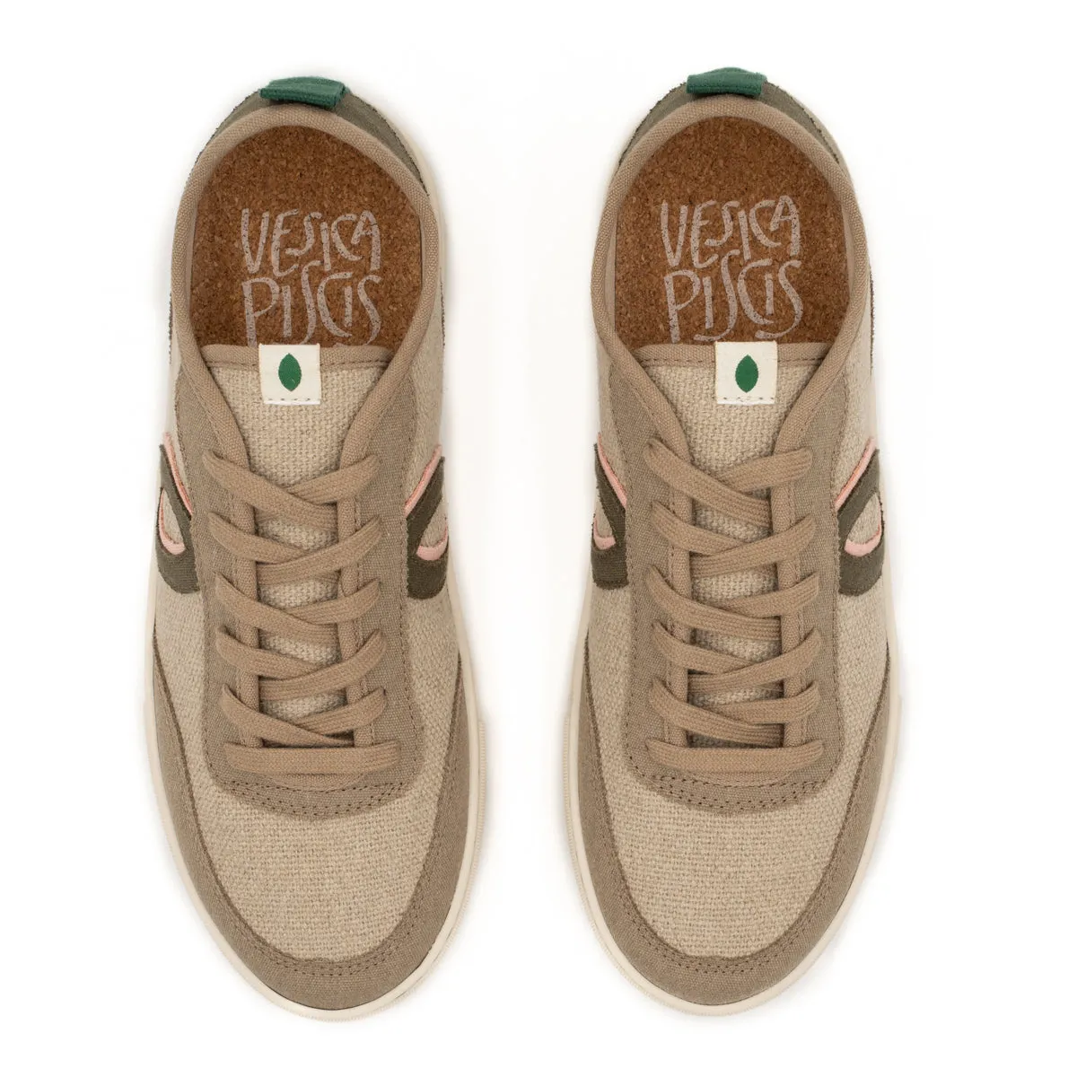 Vegan sneaker linen natural-taupe BRI016