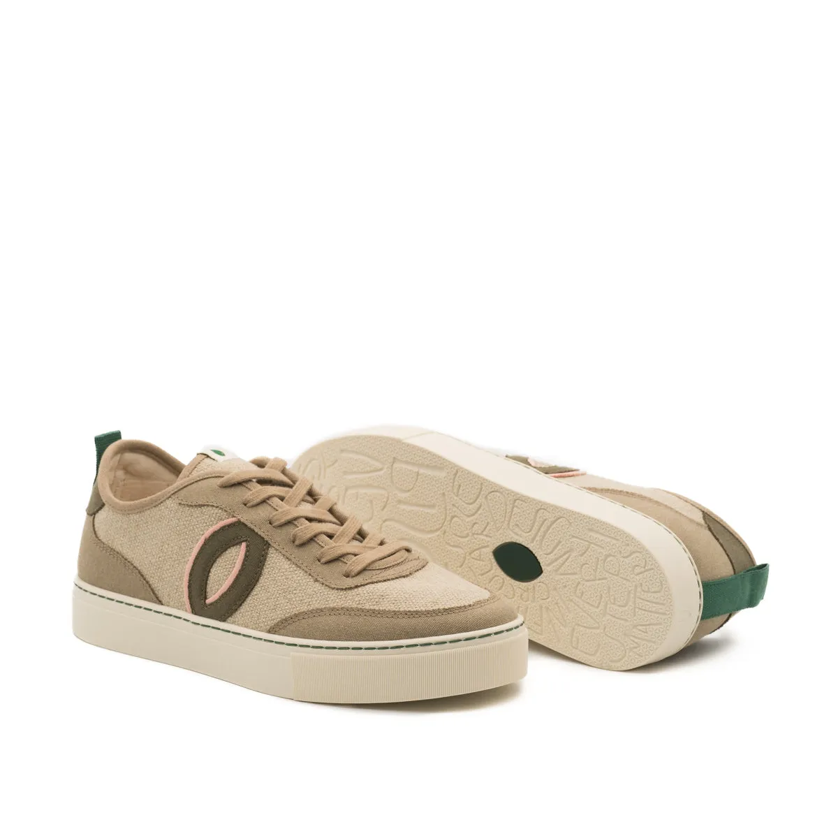 Vegan sneaker linen natural-taupe BRI016