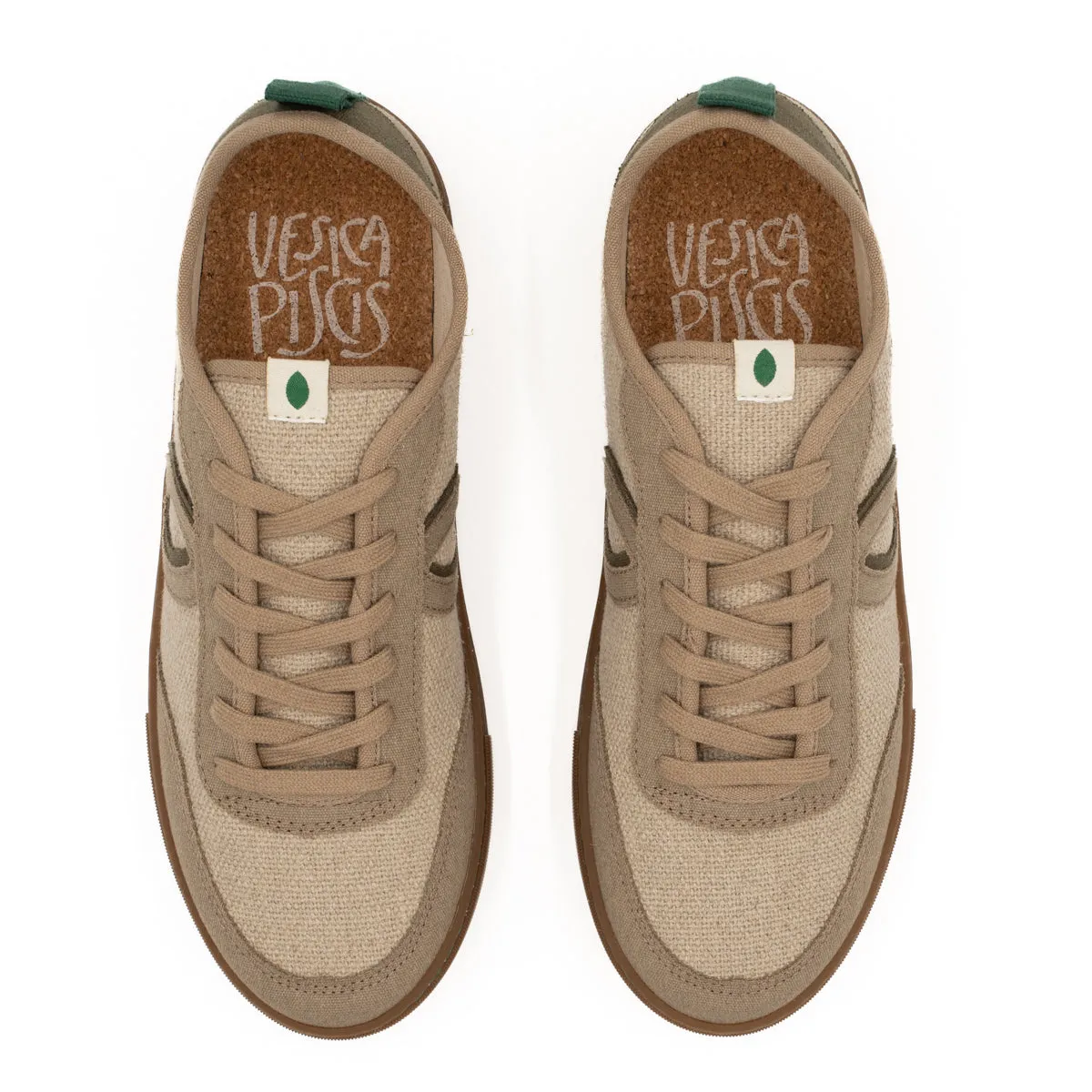 Vegan sneaker linen natural-taupe BRI018