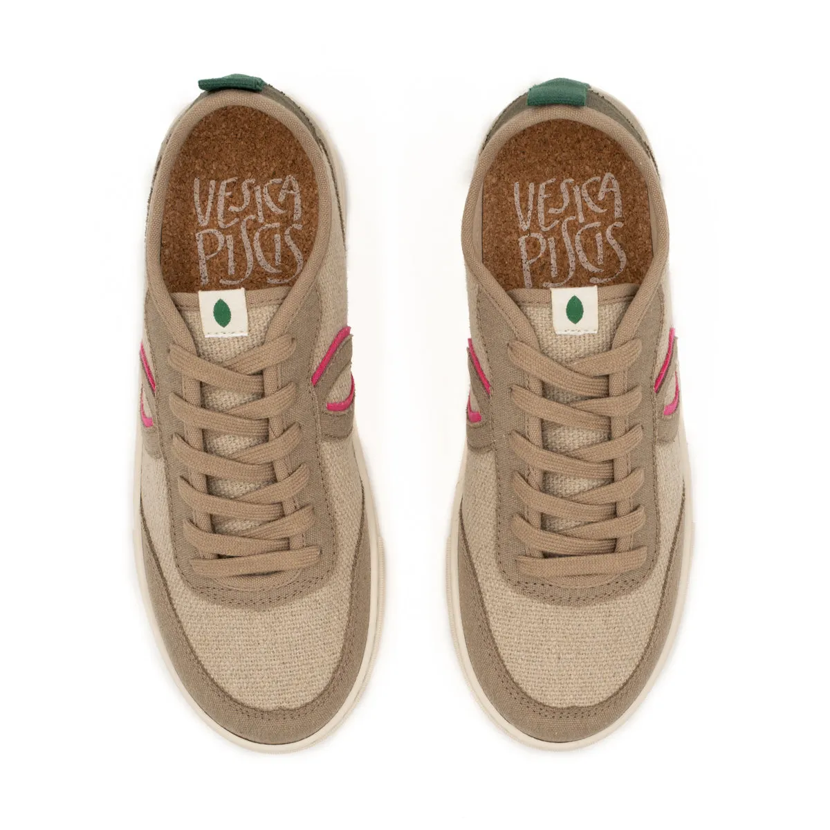 Vegan sneaker linen natural-taupe BRI027