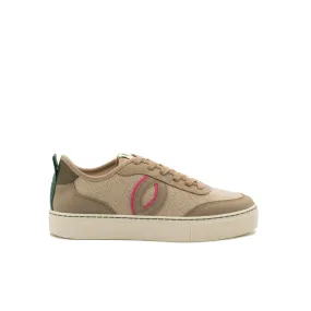 Vegan sneaker linen natural-taupe BRI027