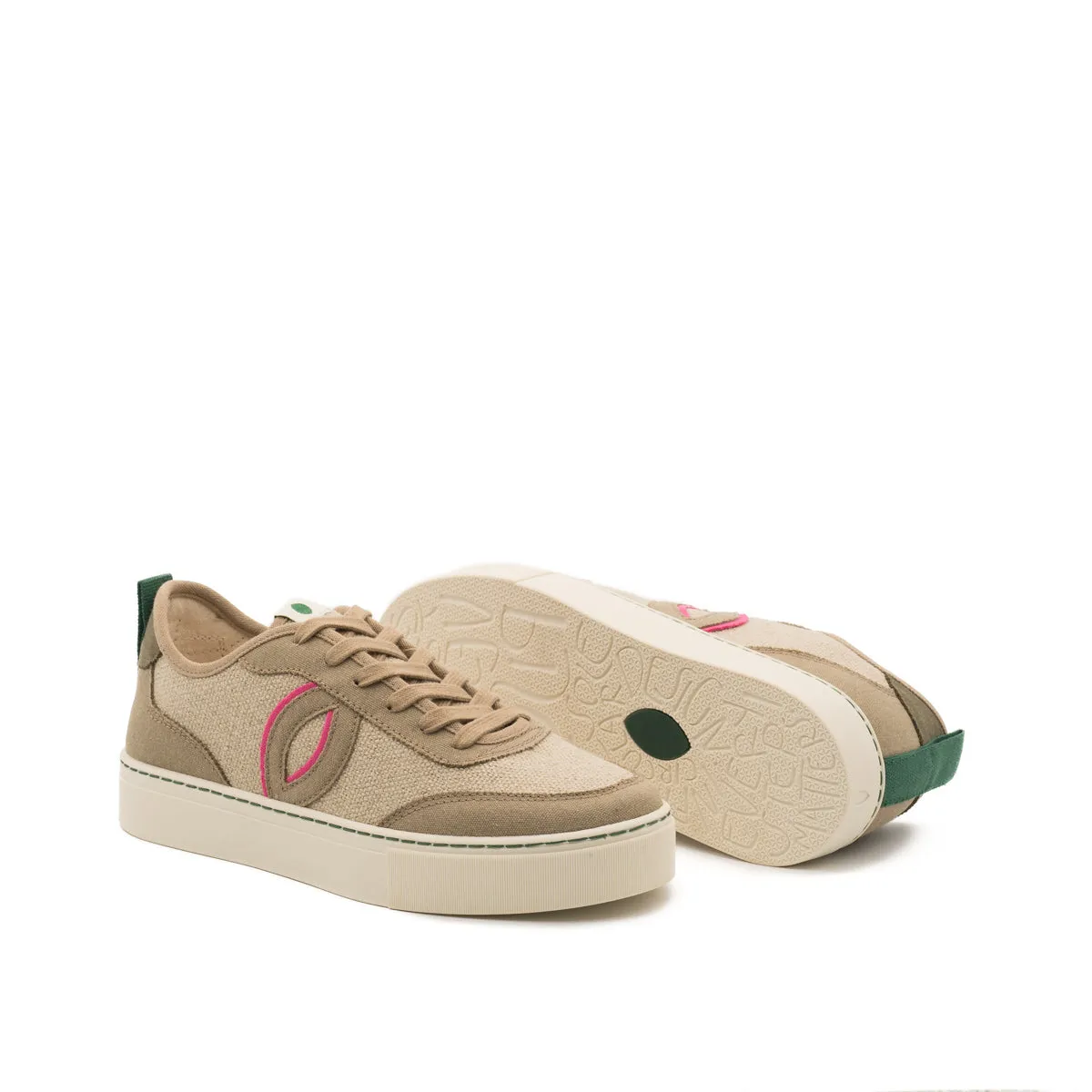 Vegan sneaker linen natural-taupe BRI027