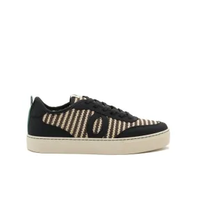 Vegan sneaker mesh black & white BRI008