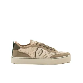 Vegan sneaker mesh off white-taupe BRI012