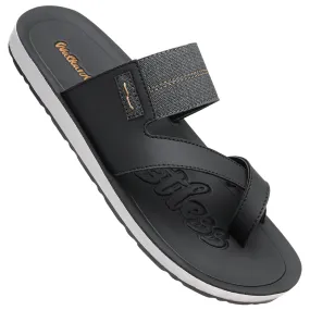 Walkaroo Men Cross Strap Slide Sandals  - WG5301 Black