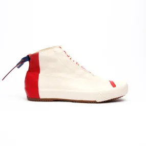 Women's London Hi Beige Red Canvas High Tops 93482-001